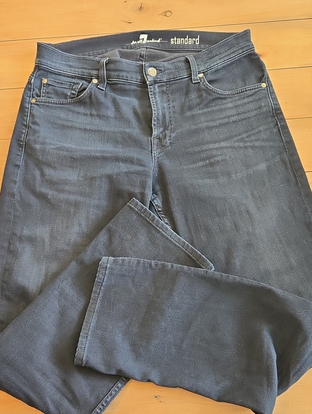7 For All Mankind Men's Straight Jeans in Dark Blue